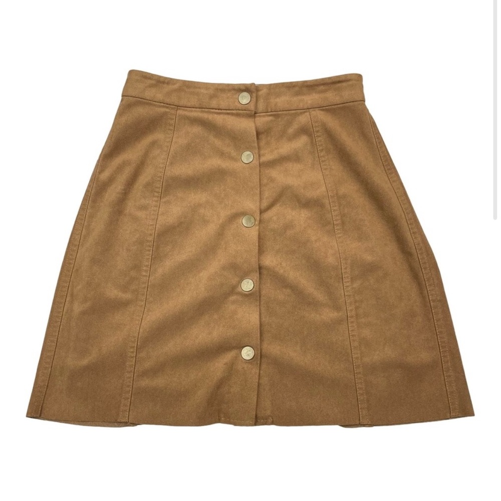 ARITZIA Wilfred Free Centinela Faux Suede Mini Skirt Sz 00 Button Front